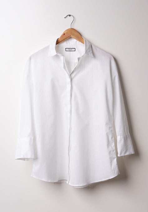 WHITE LIGHTWEIGHT RELAXED FIT SHIRT - SALE