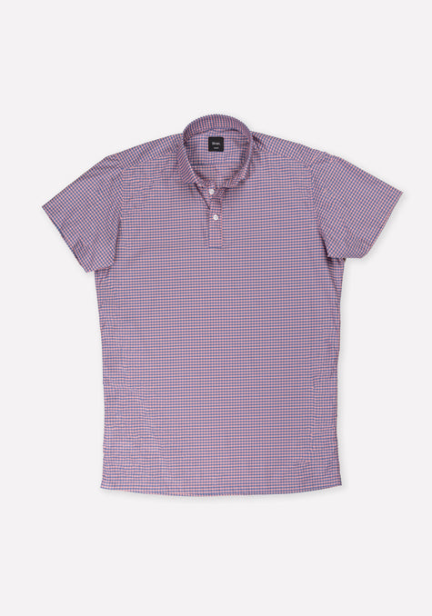 Blue Pink Checkered Half Sleeves Shirt - Wrinkle Free - Sale