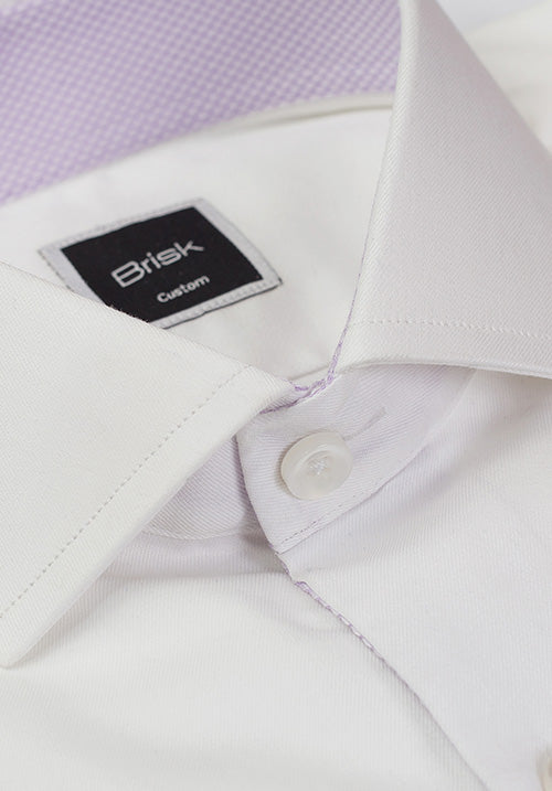 WHITE LAVENDER CONTRAST SHIRT