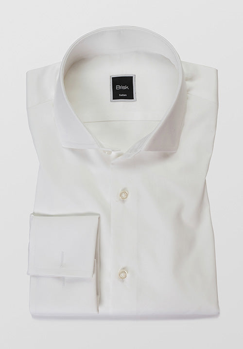 FINE WHITE CLASSIC COLLAR SHIRT - FRENCH CUFFS