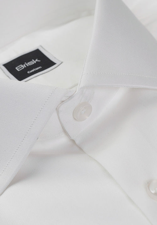 FINE WHITE CLASSIC COLLAR SHIRT - FRENCH CUFFS