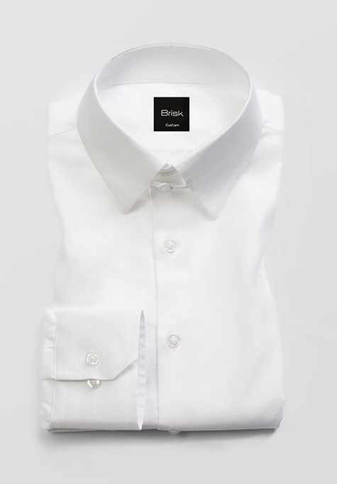 WHITE TAB COLLAR SHIRT