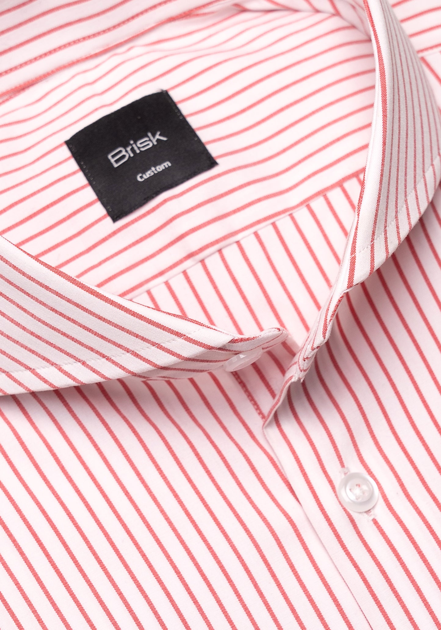 Pale Red Stretch Pencil Stripes Shirt - Wrinkle Resistant - Sale