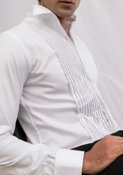 WHITE TUX SHIRT - WINGTIP COLLAR - SALE