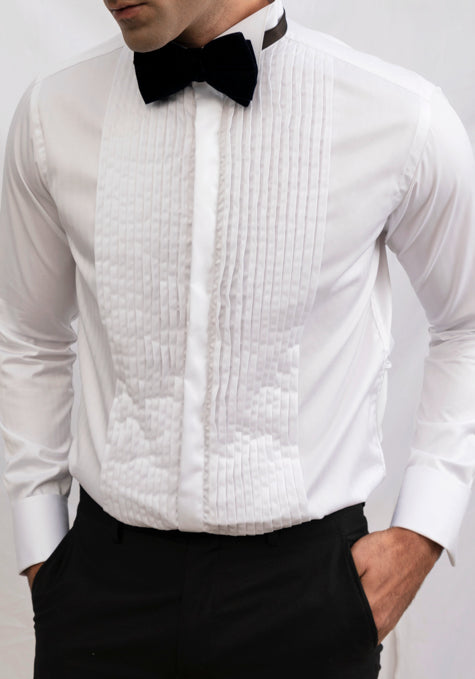WHITE TUX SHIRT - WINGTIP COLLAR - SALE