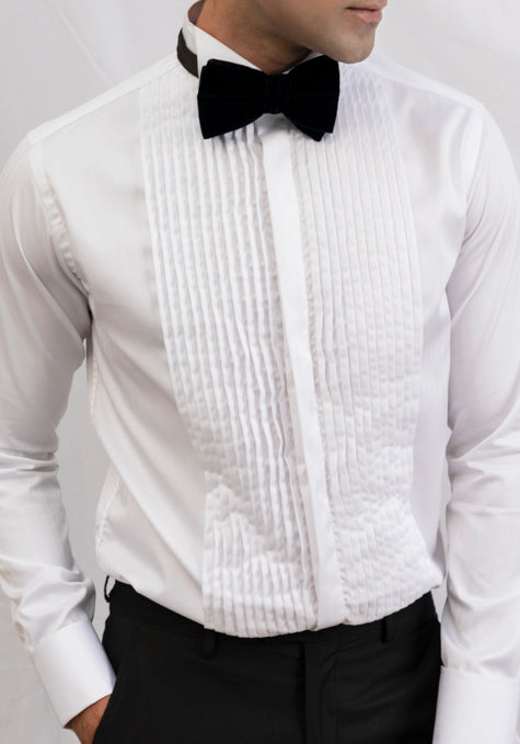 WHITE TUX SHIRT - WINGTIP COLLAR - SALE