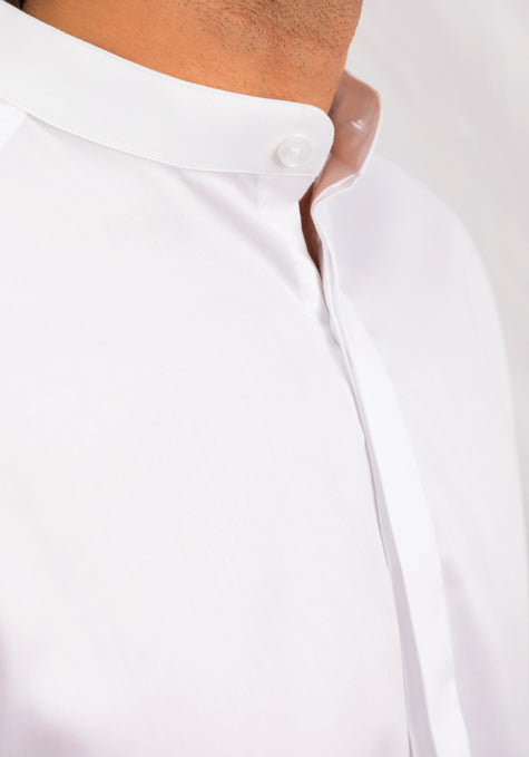 WHITE BAND COLLAR SHIRT