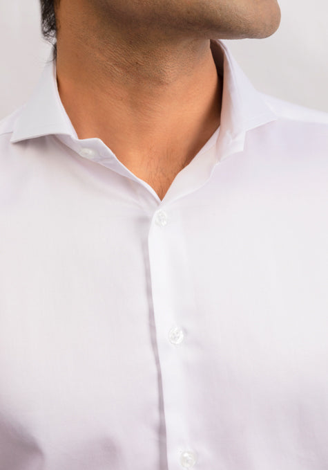 FINE WHITE TWILL SHIRT - FRENCH CUFFS