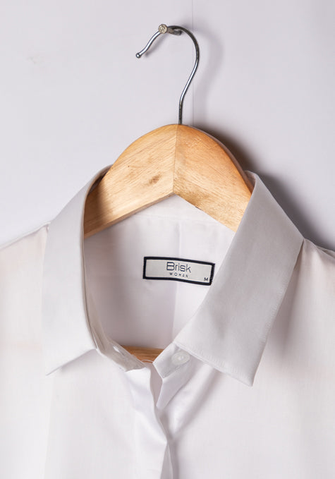 White Pink Color Block Shirt