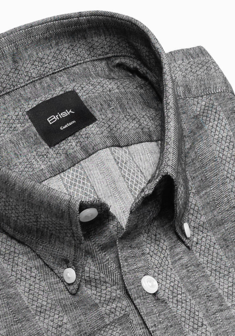 Bold Charcoal Stripes Light-weight Shirt - Button Down