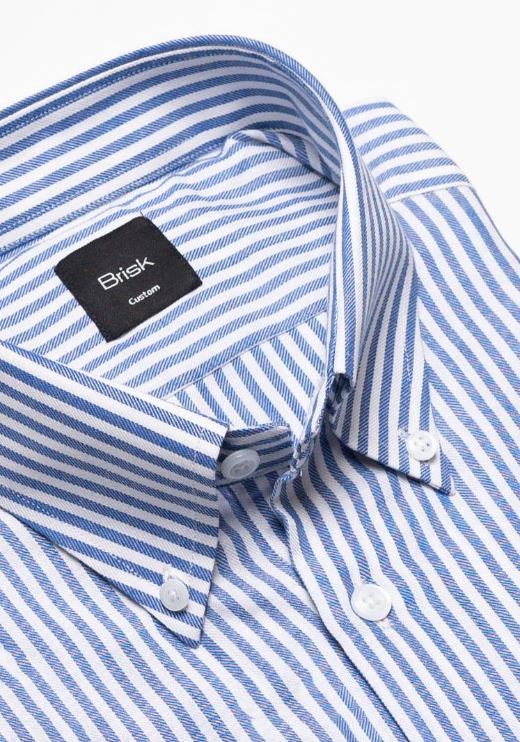 Super Soft Blue Twill Tencel Stripes Shirt