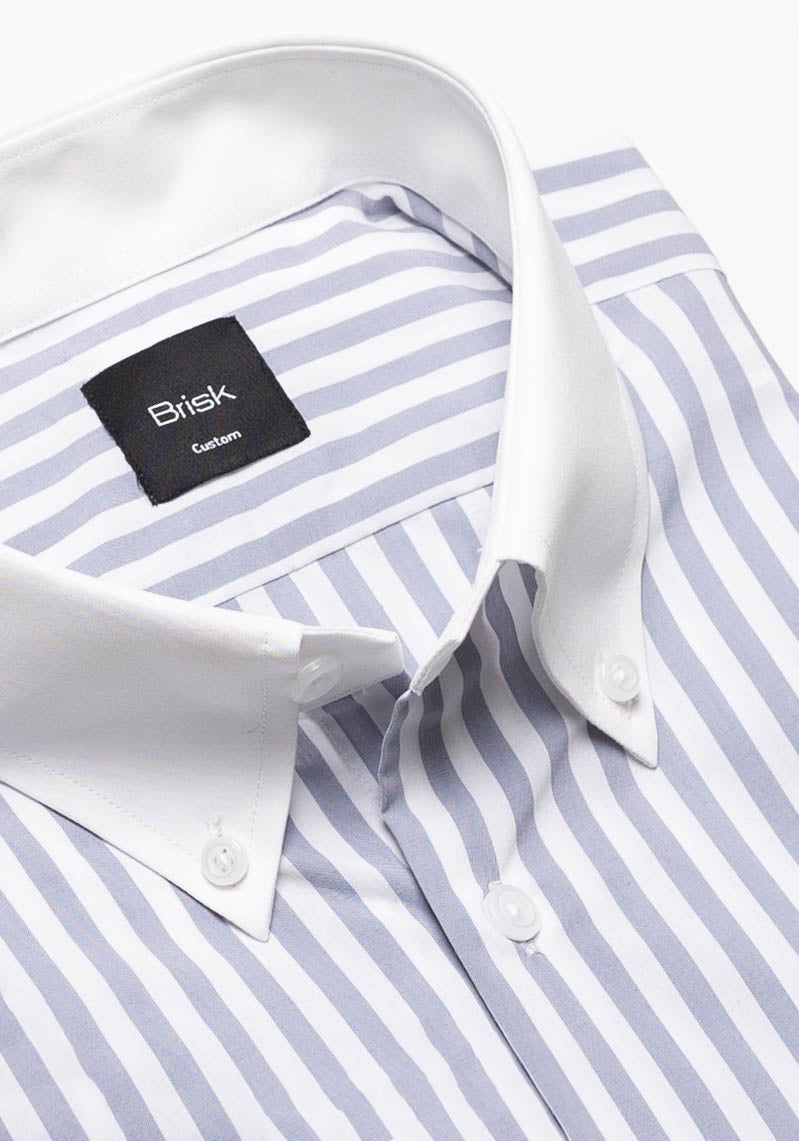 Grey Performance Stretch Stripes Shirt
