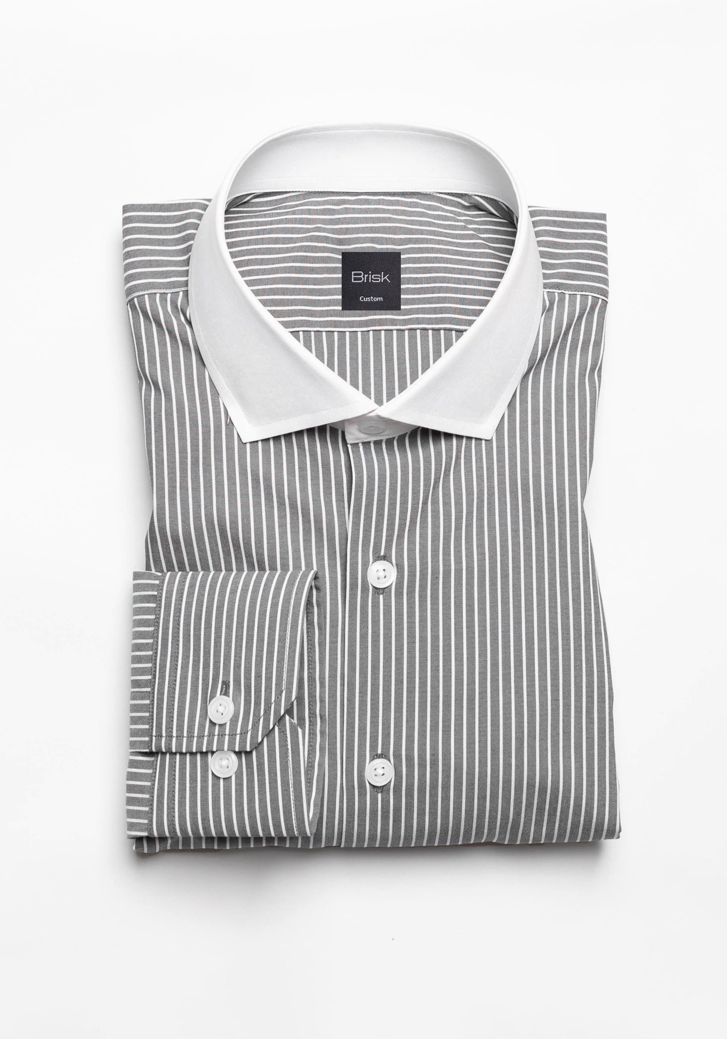 Grey Chambray Performance Stretch Stripes Shirt