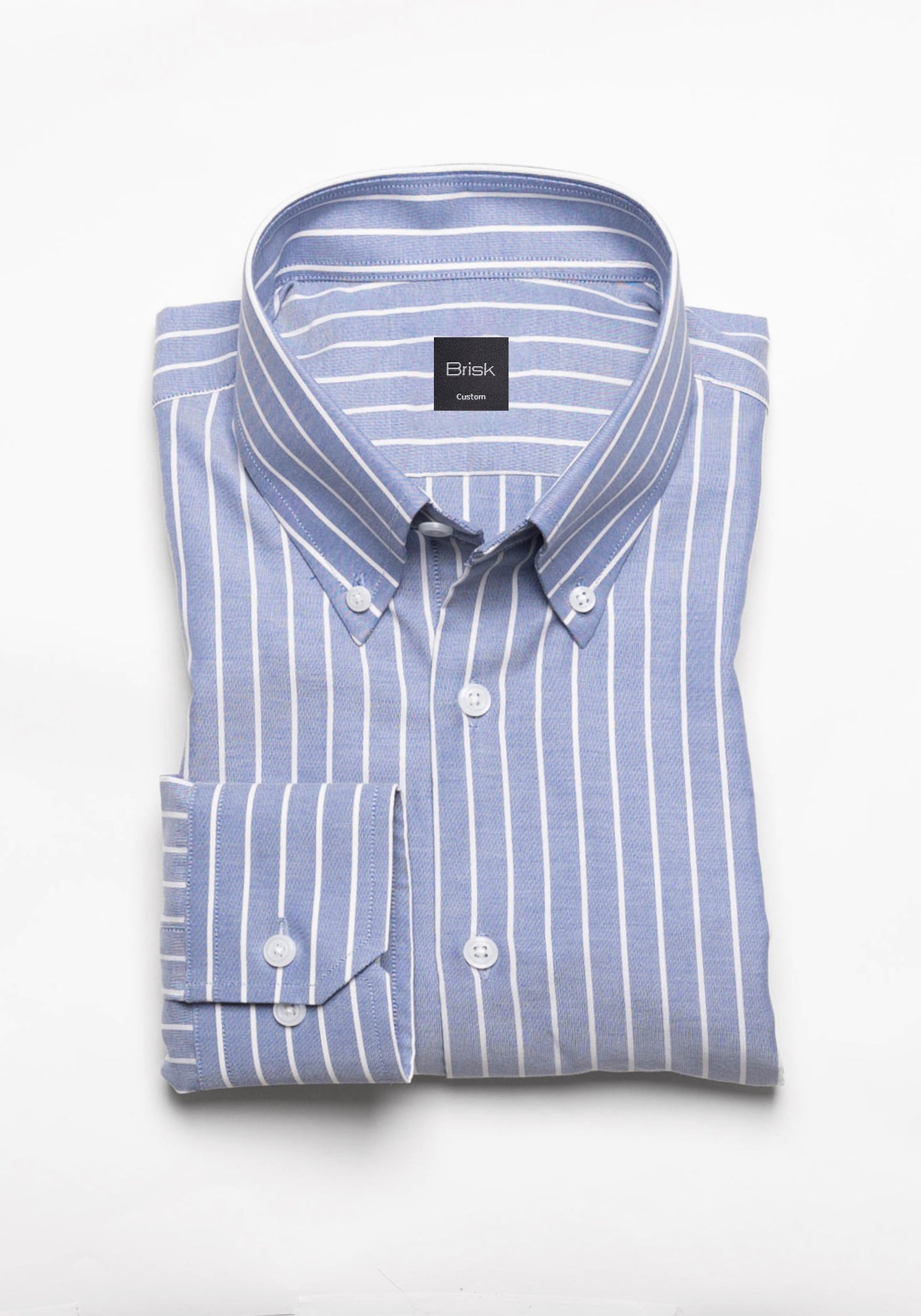 Blueish Grey Chambray Performance Stretch Stripes Shirt