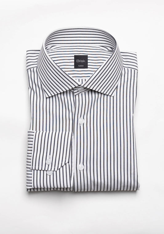 Black Comfort Stretch Stripes Shirt