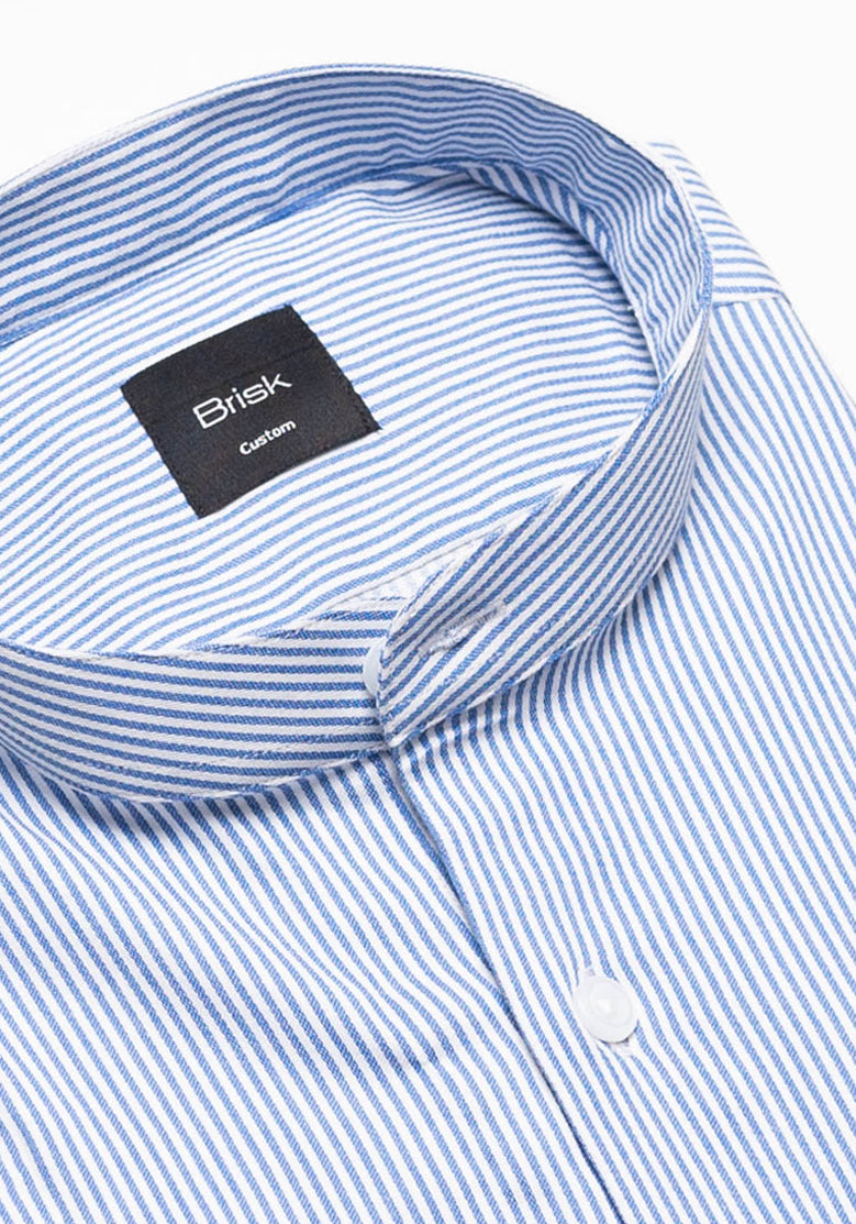 Super Soft Blue Stretch Stripes Shirt