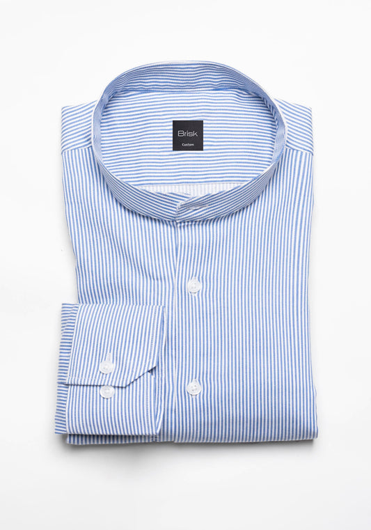 Super Soft Blue Stretch Stripes Shirt