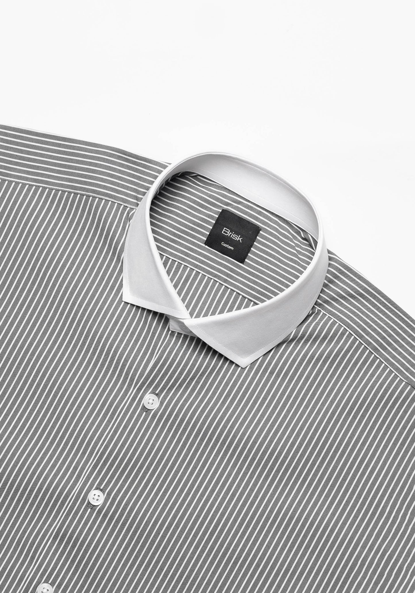 Grey Chambray Performance Stretch Stripes Shirt