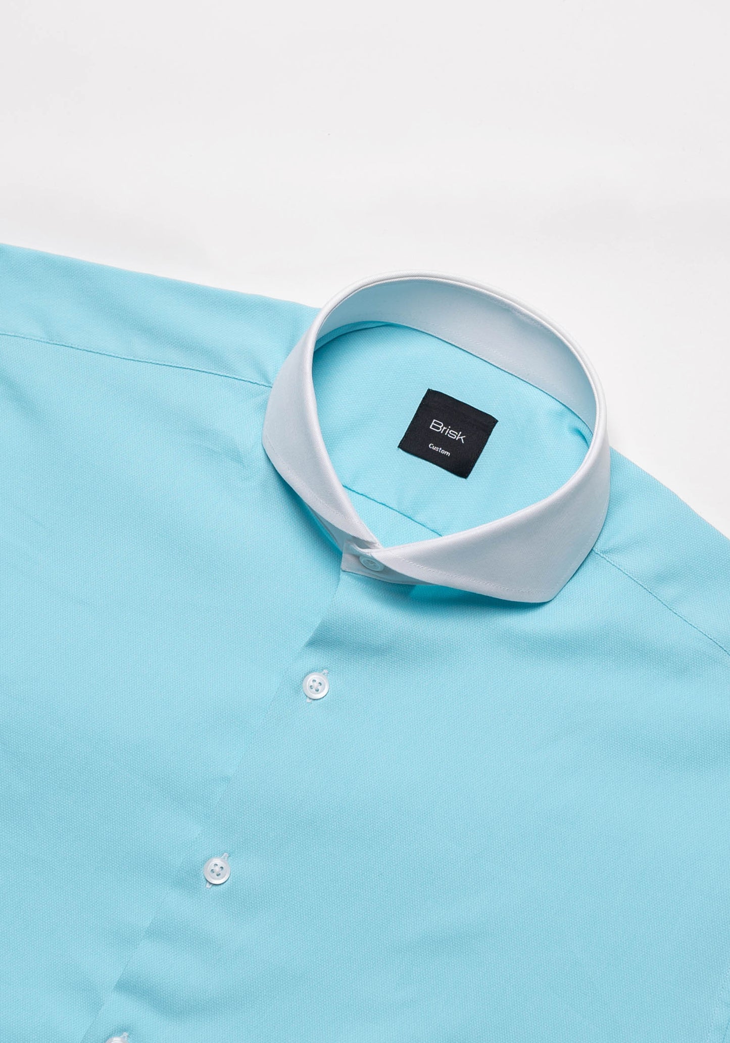 Crisp Turquoise Poly-Stretch Structured Shirt