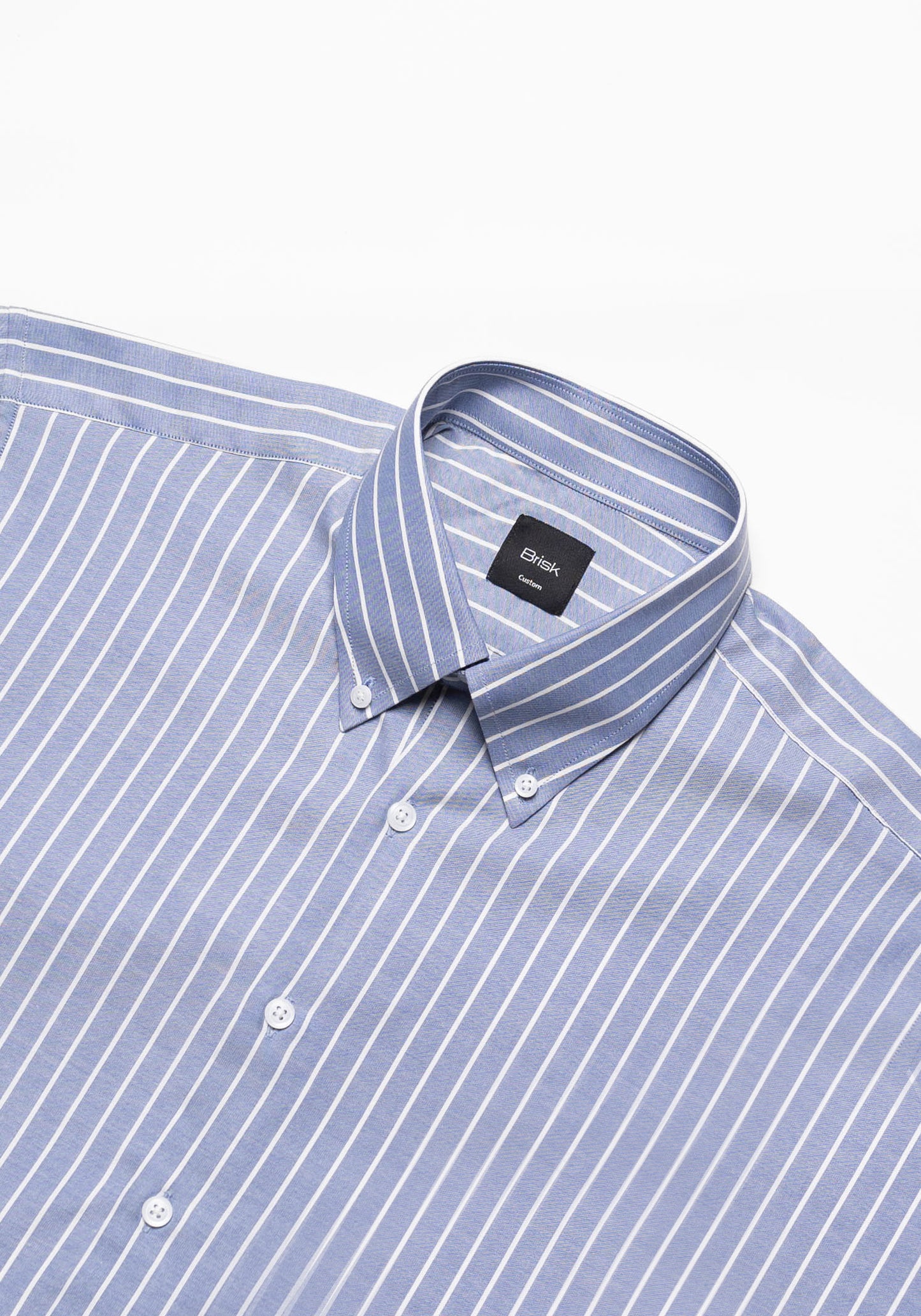 Blueish Grey Chambray Performance Stretch Stripes Shirt