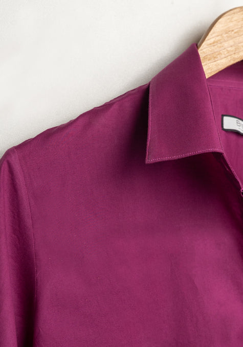 PLUM LIGHTWEIGHT COTTON LONG SHIRT - SALE