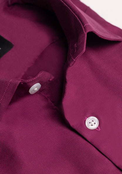 Egyptian Deep Magenta Crisp Pinpoint Shirt - Wrinkle Resistant - Sale