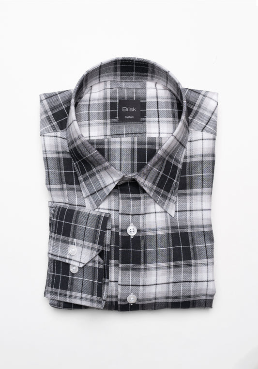 Black Grey Bold Tartan Light-Weight Shirt