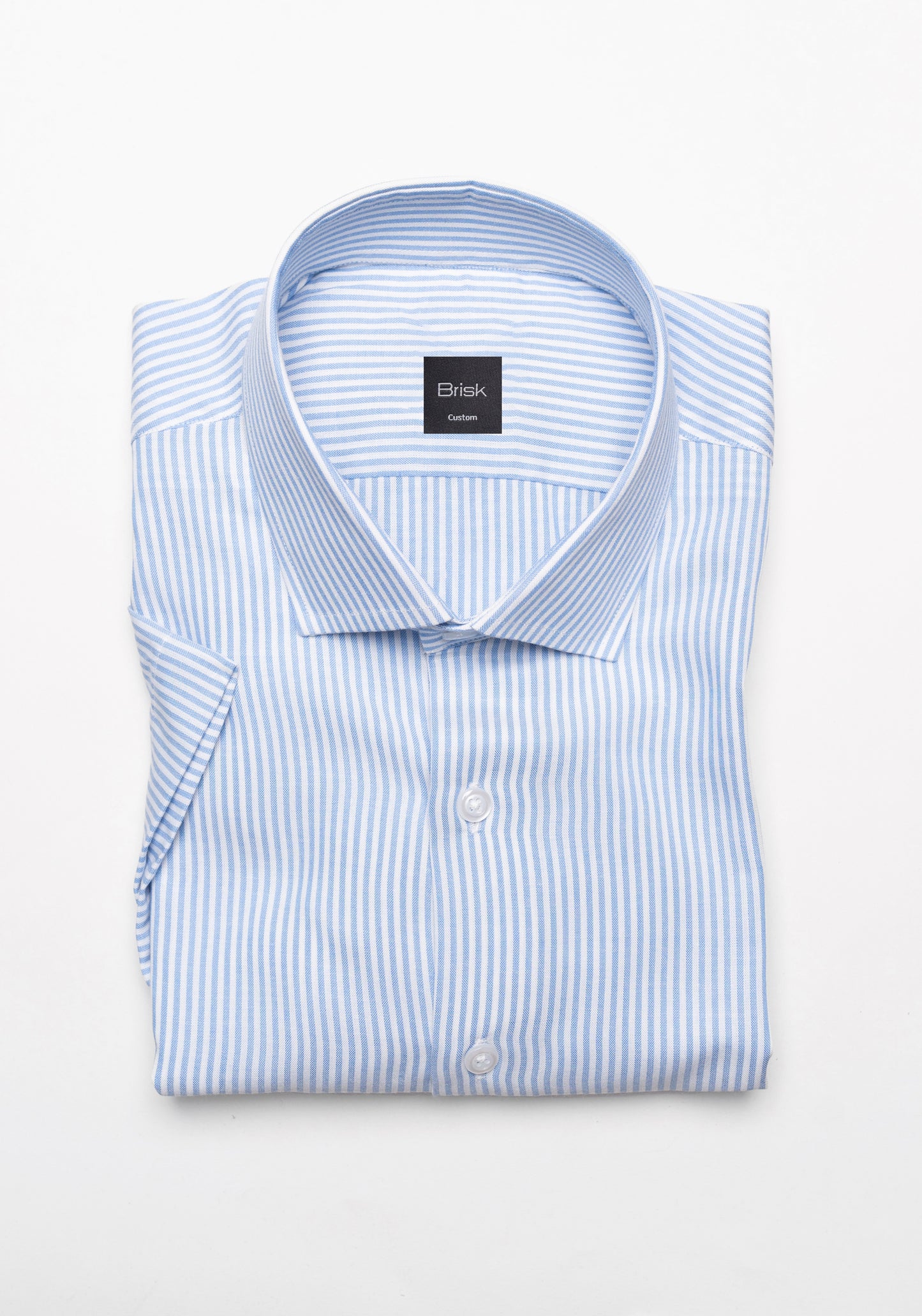 Sky Blue Narrow Stripes Light-weight Shirt - Half Sleeves