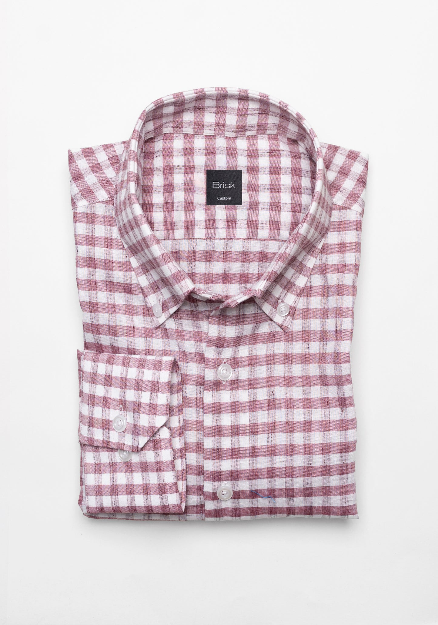 Pale Pink Gingham Light-Weight Shirt - Sale