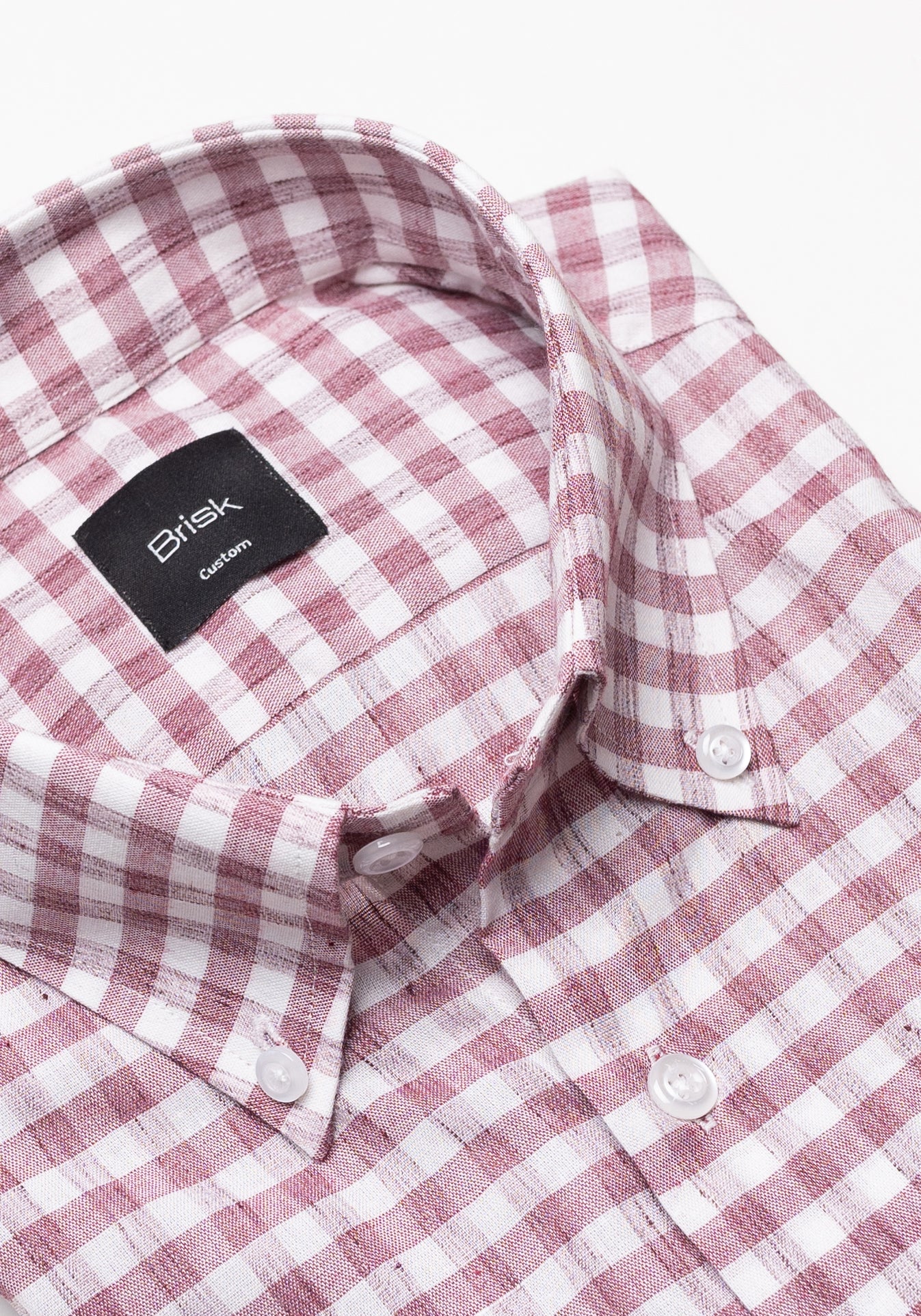 Pale Pink Gingham Light-Weight Shirt - Sale