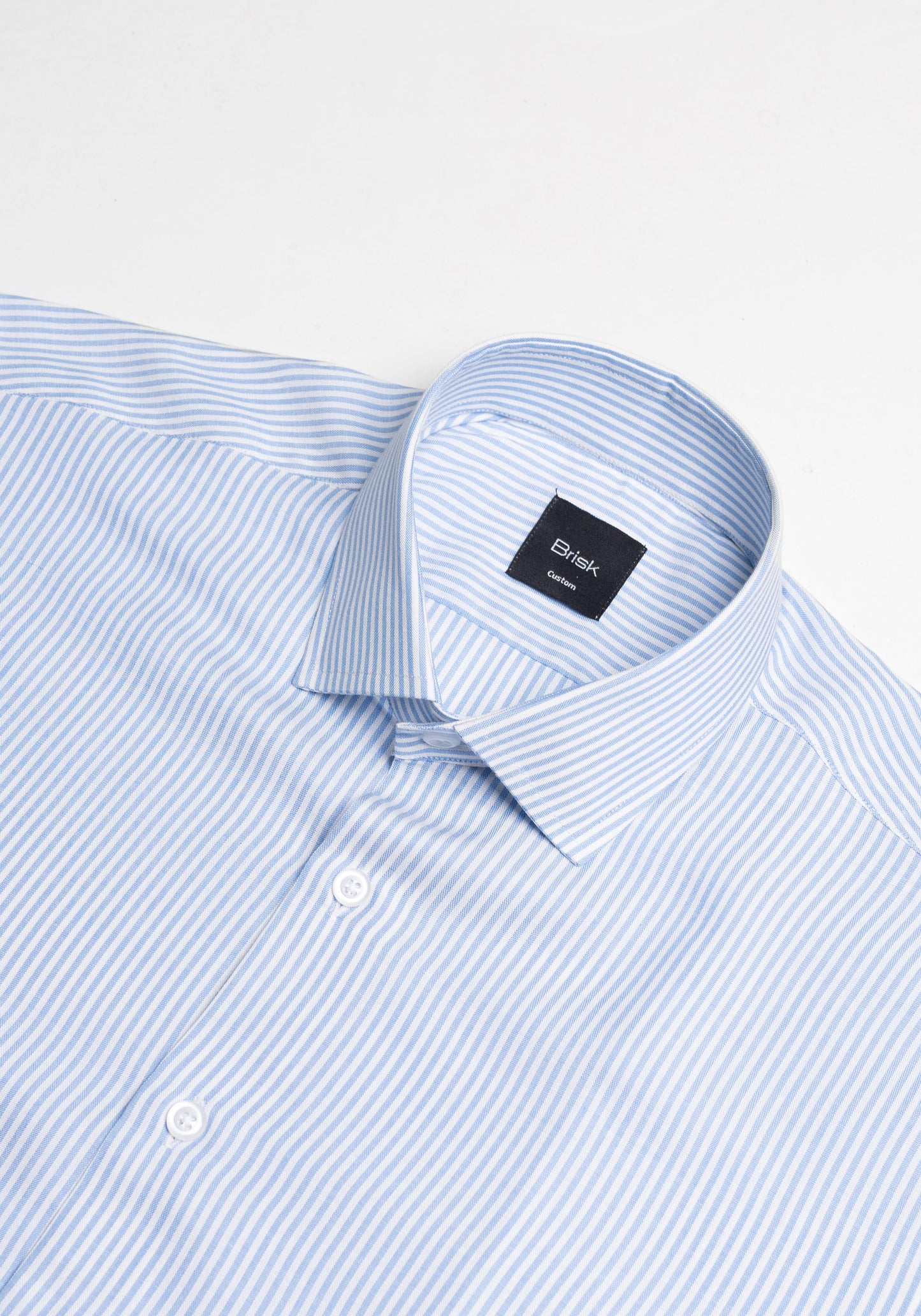 Sky Blue Narrow Stripes Light-weight Shirt - Half Sleeves