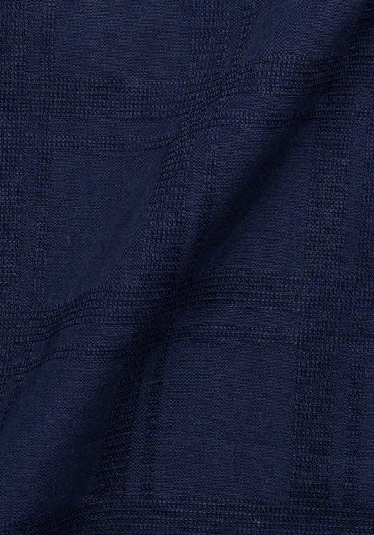 Midnight Blue Jacquard Crisp & Airy