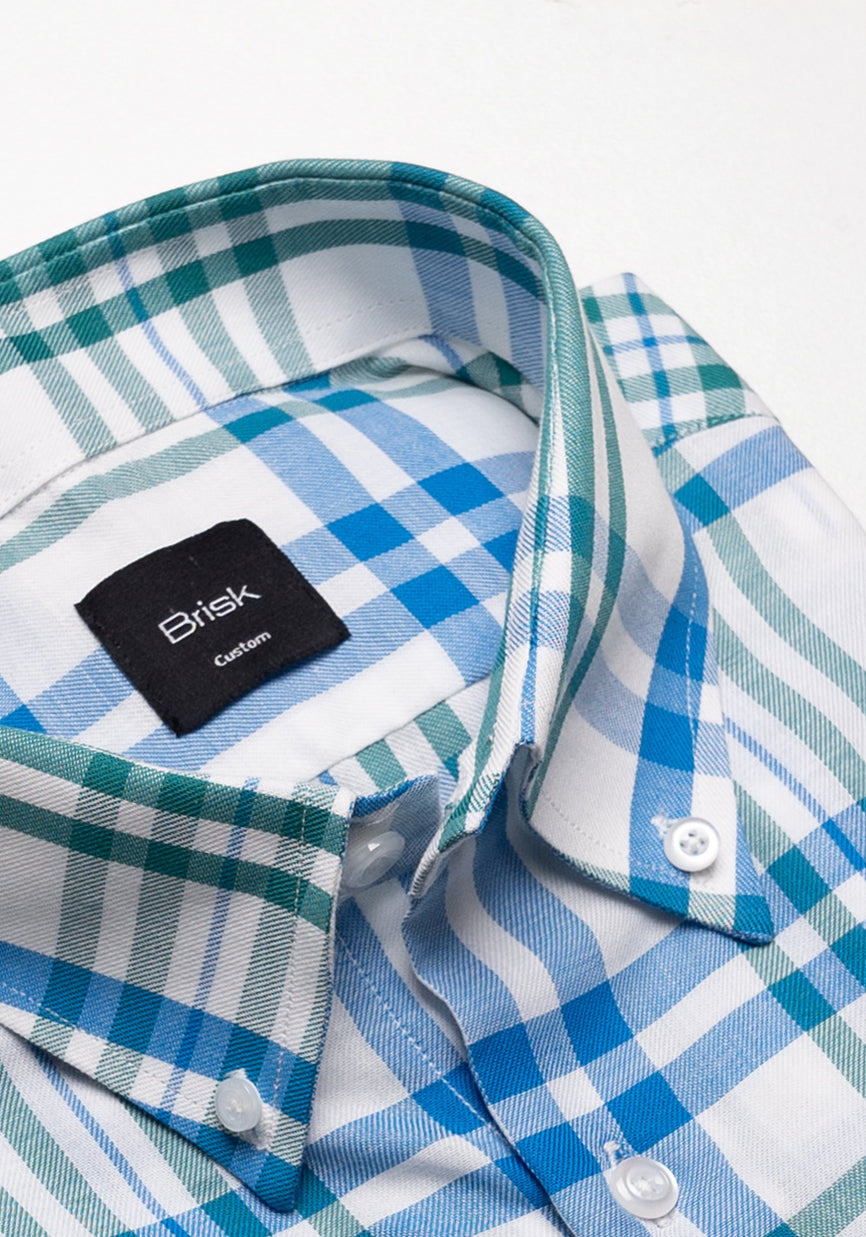Blue Green Tartan Shirt - Sale