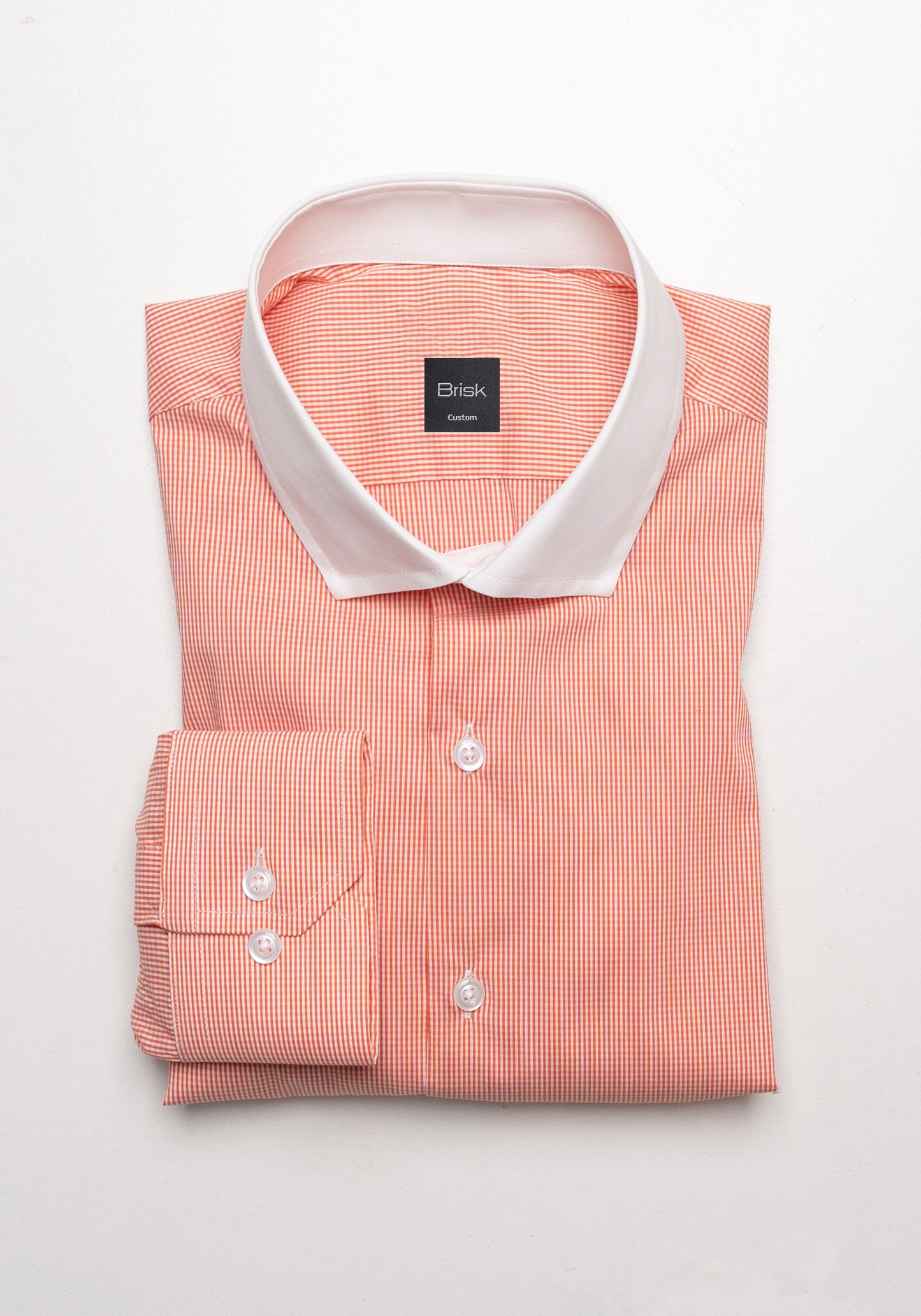Tangerine Light Weight Mini Gingham Stretch Shirt