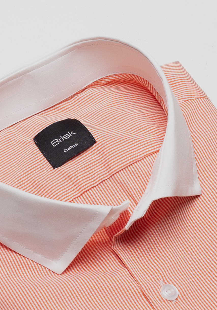Tangerine Light Weight Mini Gingham Stretch Shirt