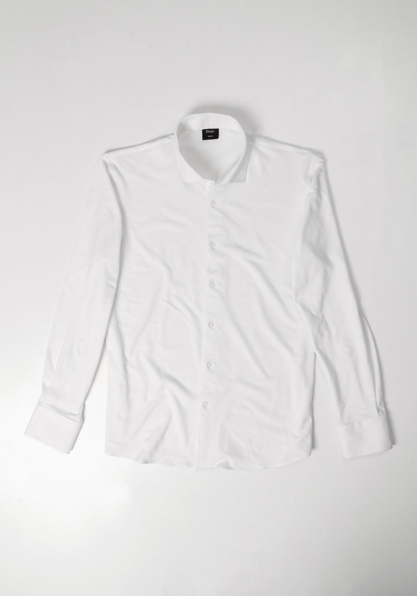 White Feather Soft Piqué Shirt - Cut Away Collar With Hidden Button Down