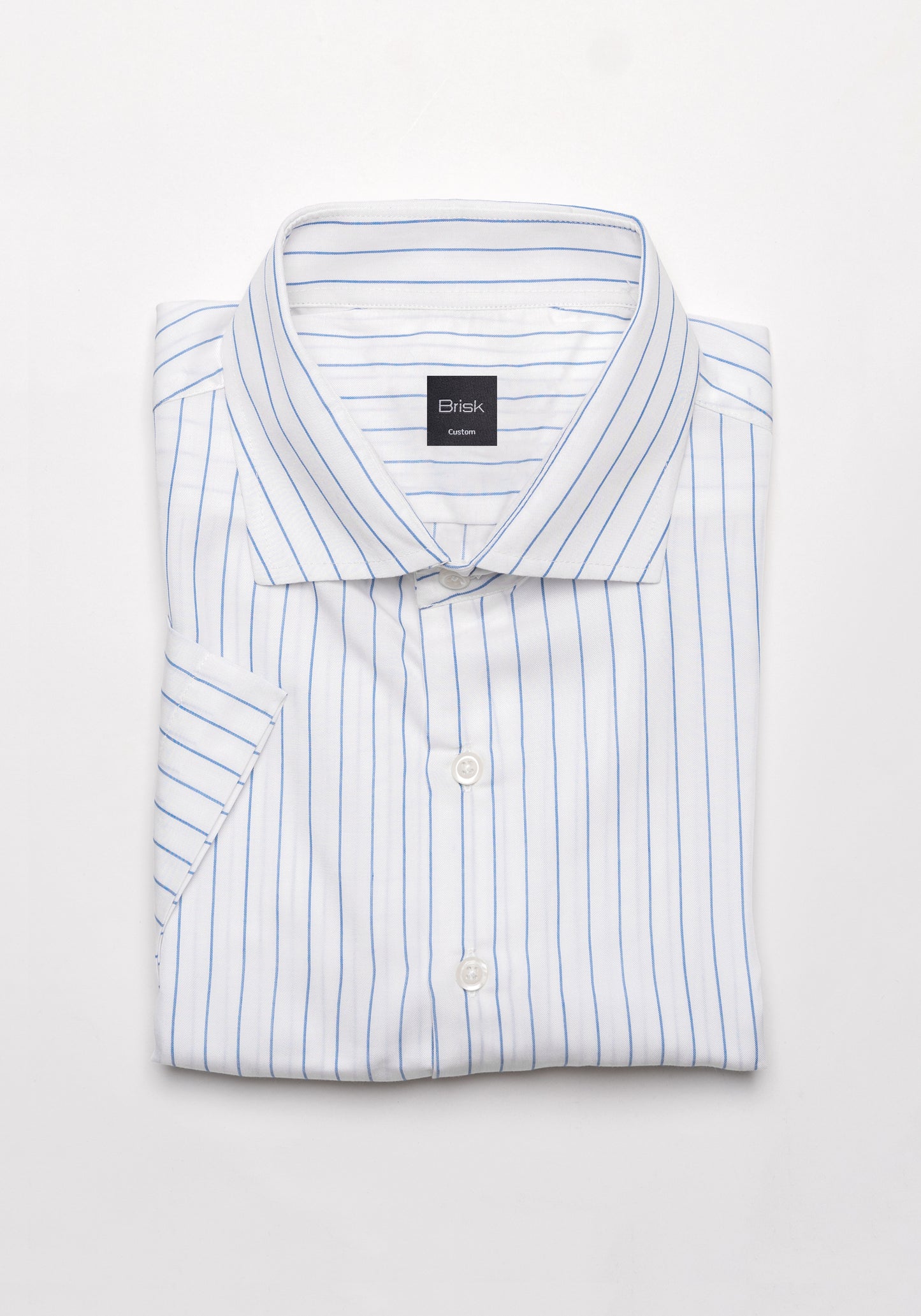 Blue on White Pencil Stripes Shirt - Half Sleeves - Sale