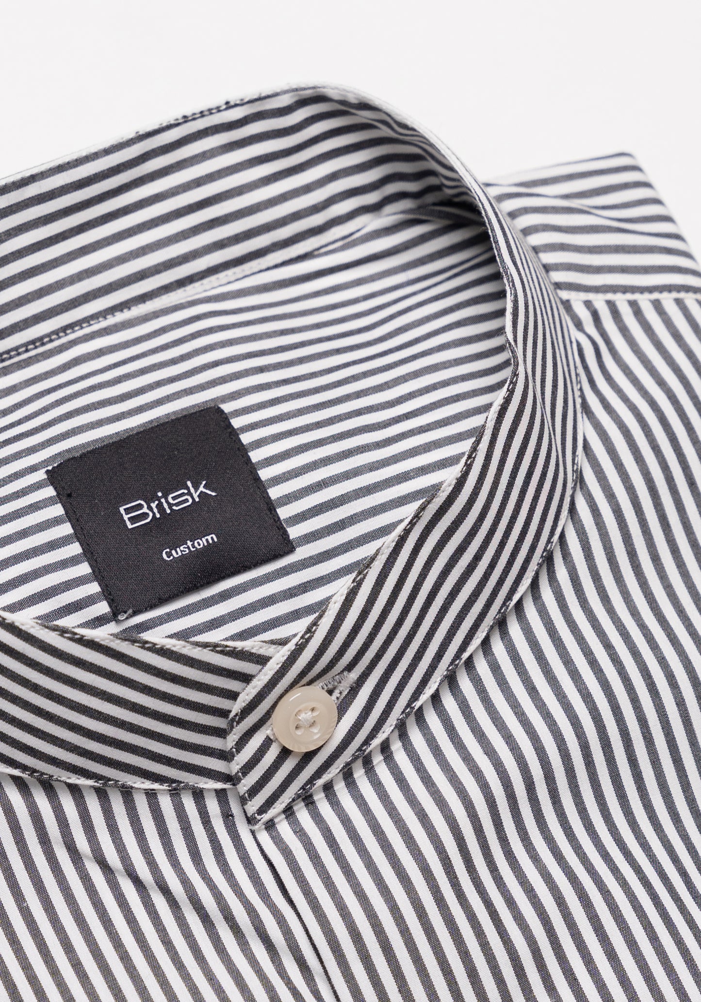 Charcoal Narrow Stripes Shirt - Band Collar - Sale