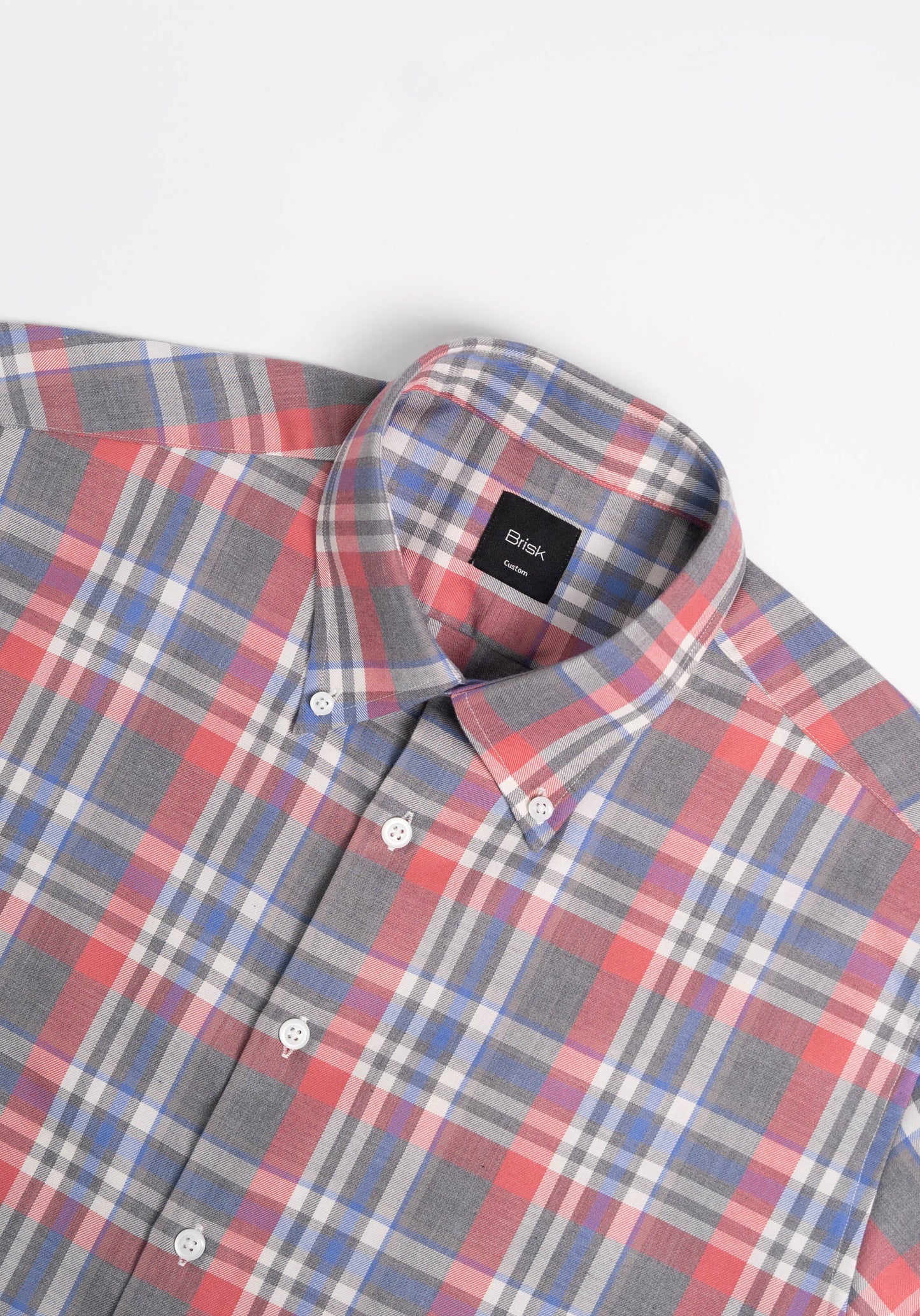 Light Grey Salmon Brushed Poly/Cotton Shirt - Wrinkle Free-2