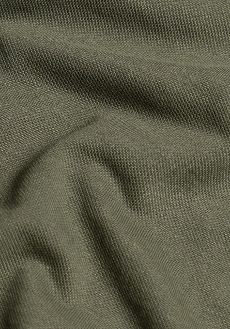 Military Green Feather Soft Piqué-1