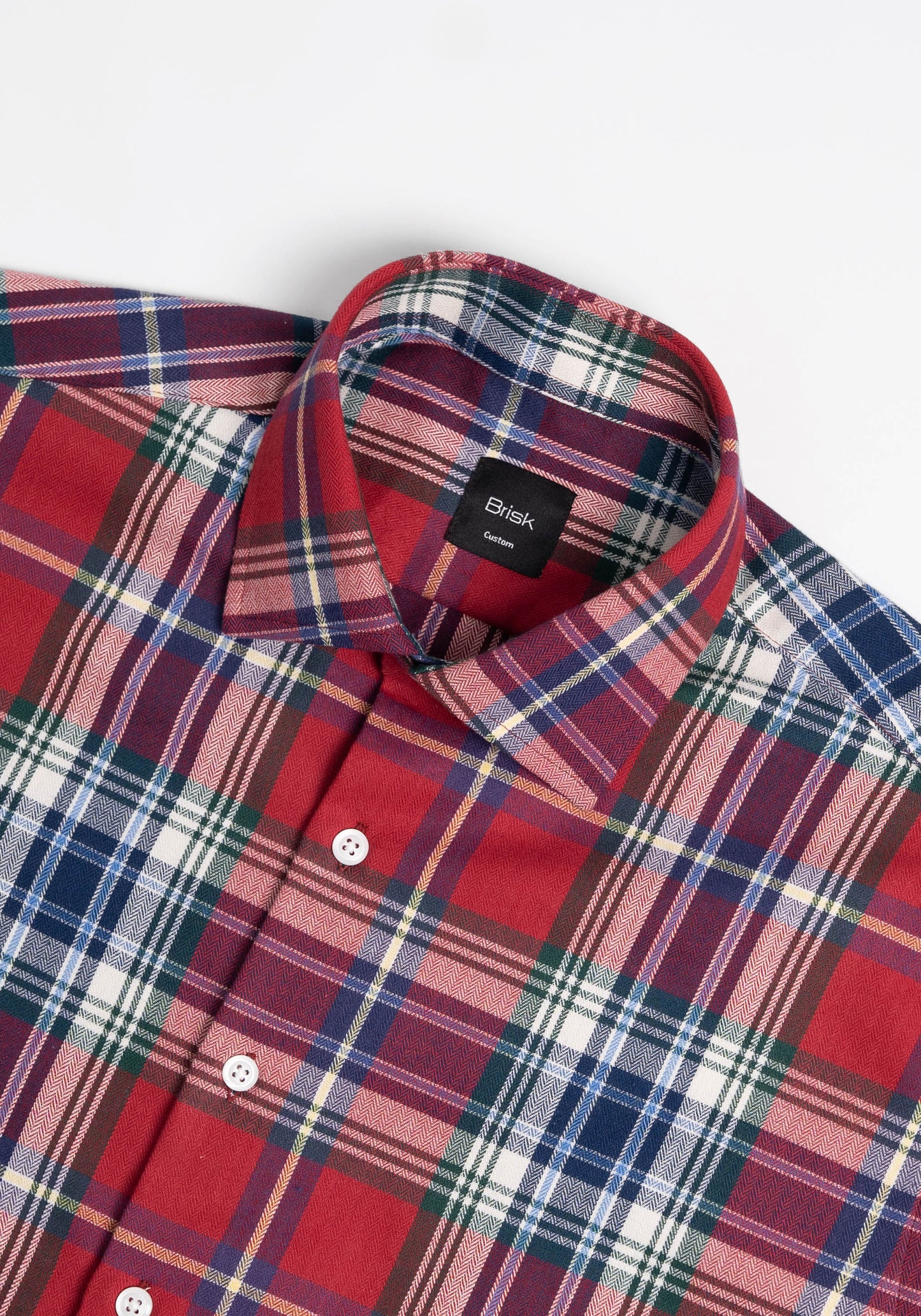 Multi Color Heavy Weight Herringbone Tartan Flannel Shirt-2