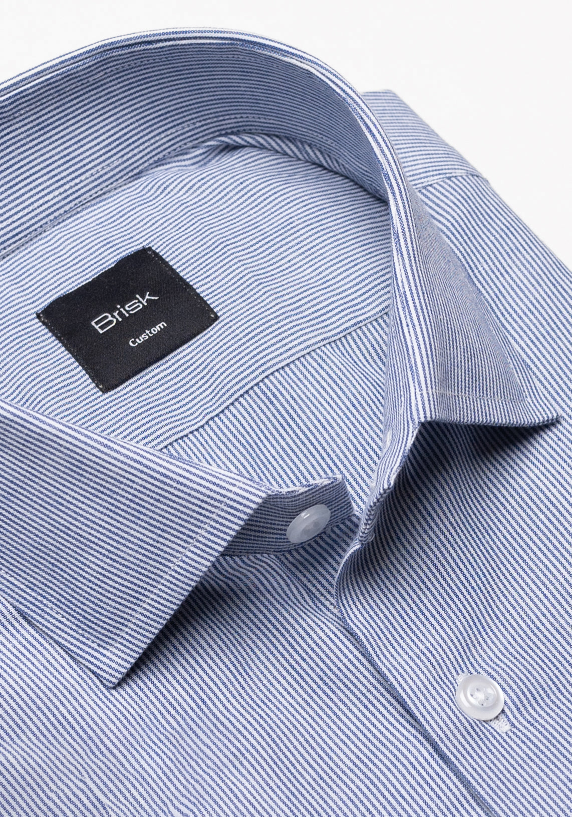 Navy stripes light-weight half sleeves shirt