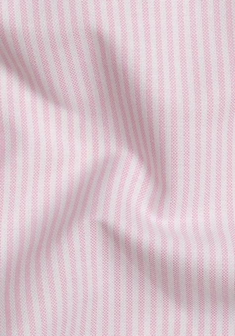 Soft Pink Crisp Oxford Stripes Shirt - Sale