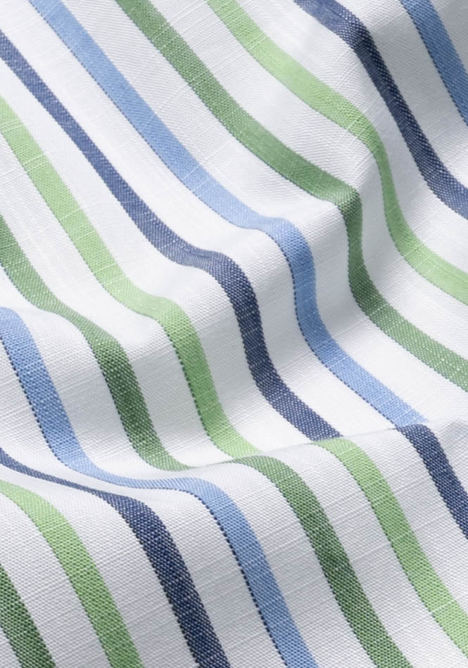 Summer Green Blue Slub Stripes