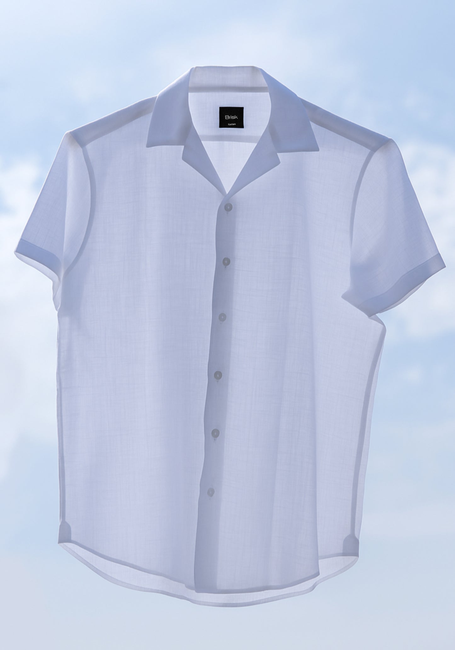 White Sheer Ultra Lightweight Summer Cotton Linen Shirt - Camp Collar - Sale