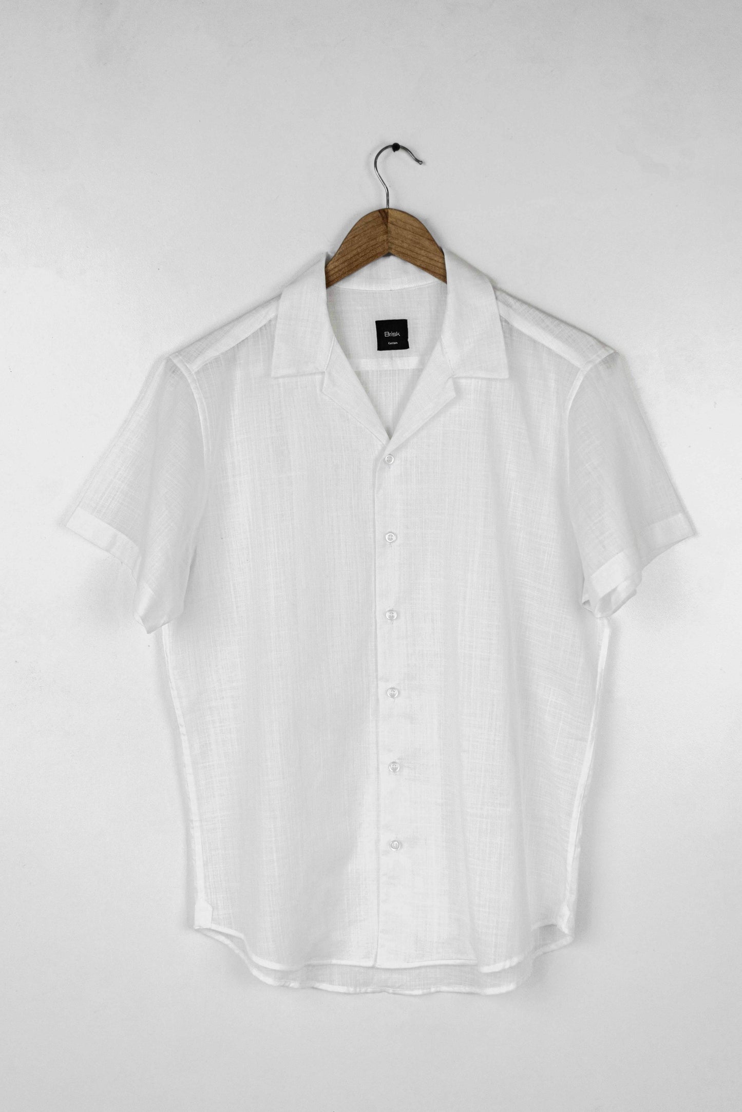 White Sheer Ultra Lightweight Summer Cotton Linen Shirt - Camp Collar - Sale