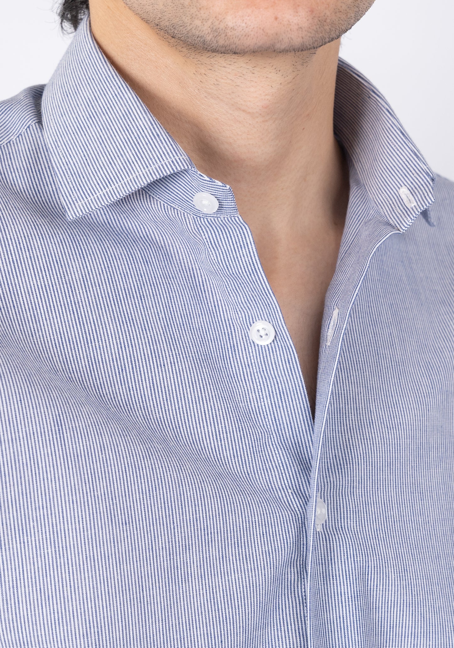 Navy Blue Stripes Light-Weight Half Sleeves Shirt