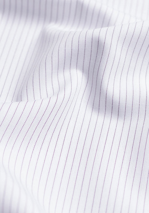 DARK MAUVE PENCIL STRIPES - HALF SLEEVES SHIRT - WRINKLE RESISTANT - SALE