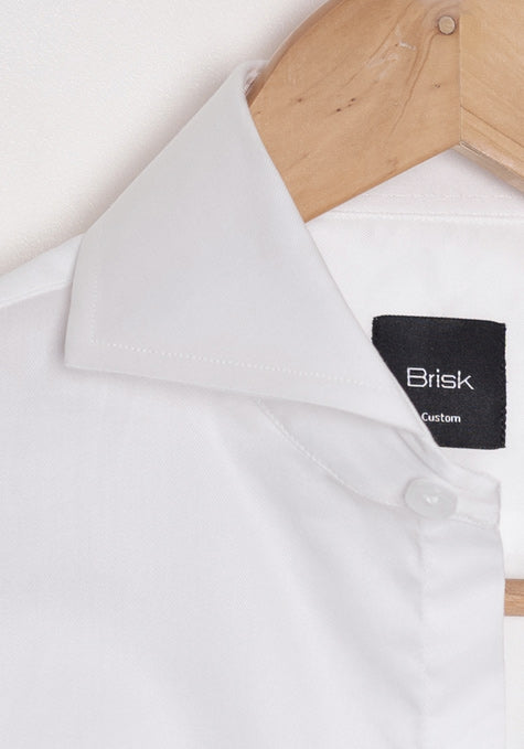 White Twill Shirt - Extreme Collar