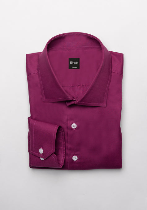Egyptian Deep Magenta Crisp Pinpoint Shirt - Wrinkle Resistant - Sale